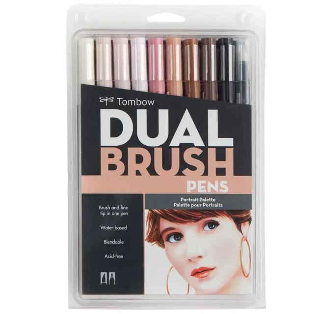 Dual Brush 6 packs brown black