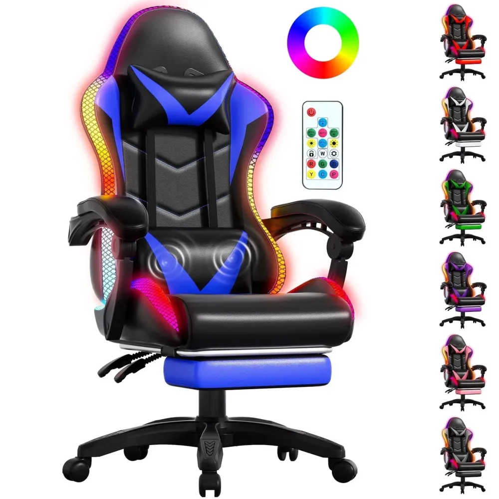 Chair led black blue