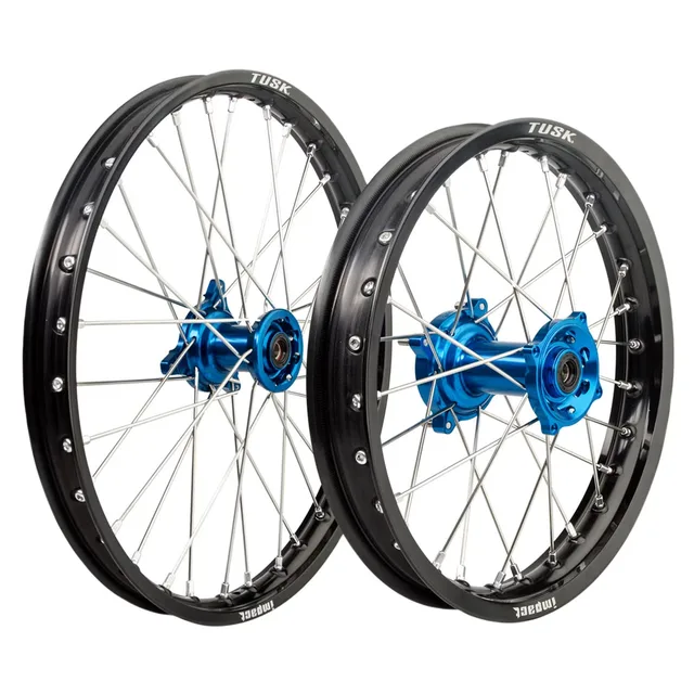 Wheel black silver blue
