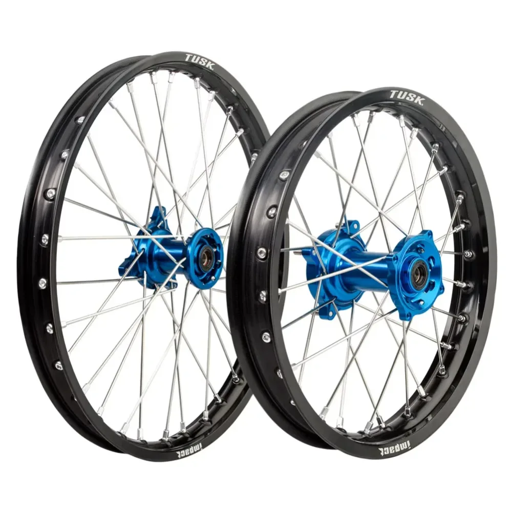 Wheel black silver blue