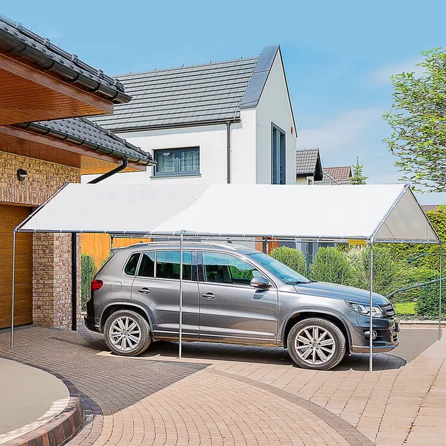 Carport 10' grey white