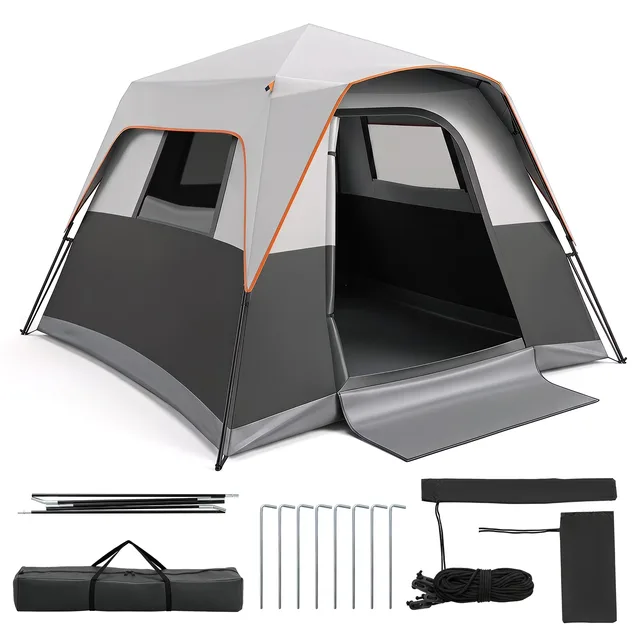 Camping Tent 3000mm gray 6 ft