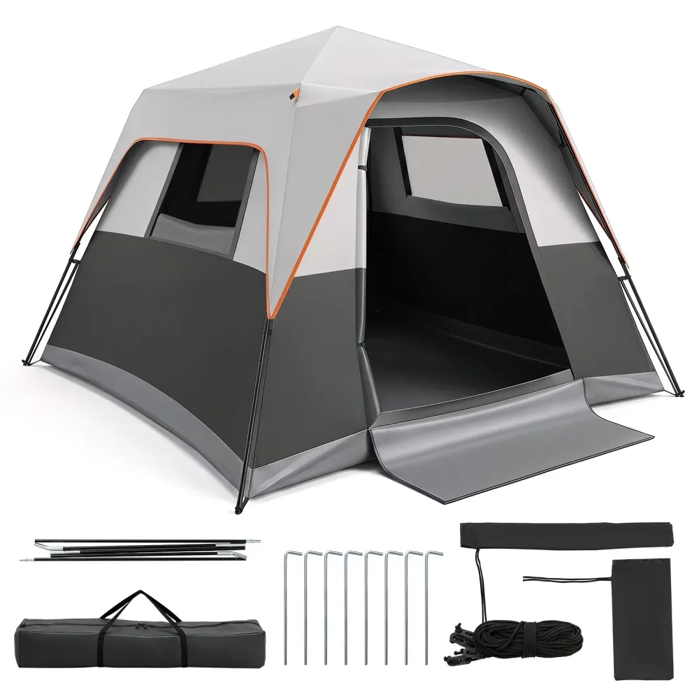 Camping Tent 3000mm gray 6 ft