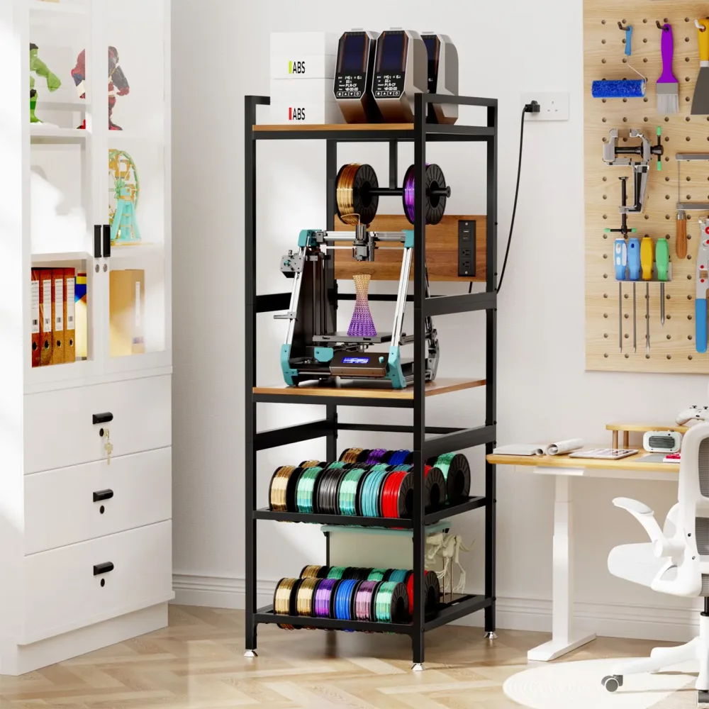 Printer Stand heavy-duty black 21.3"
