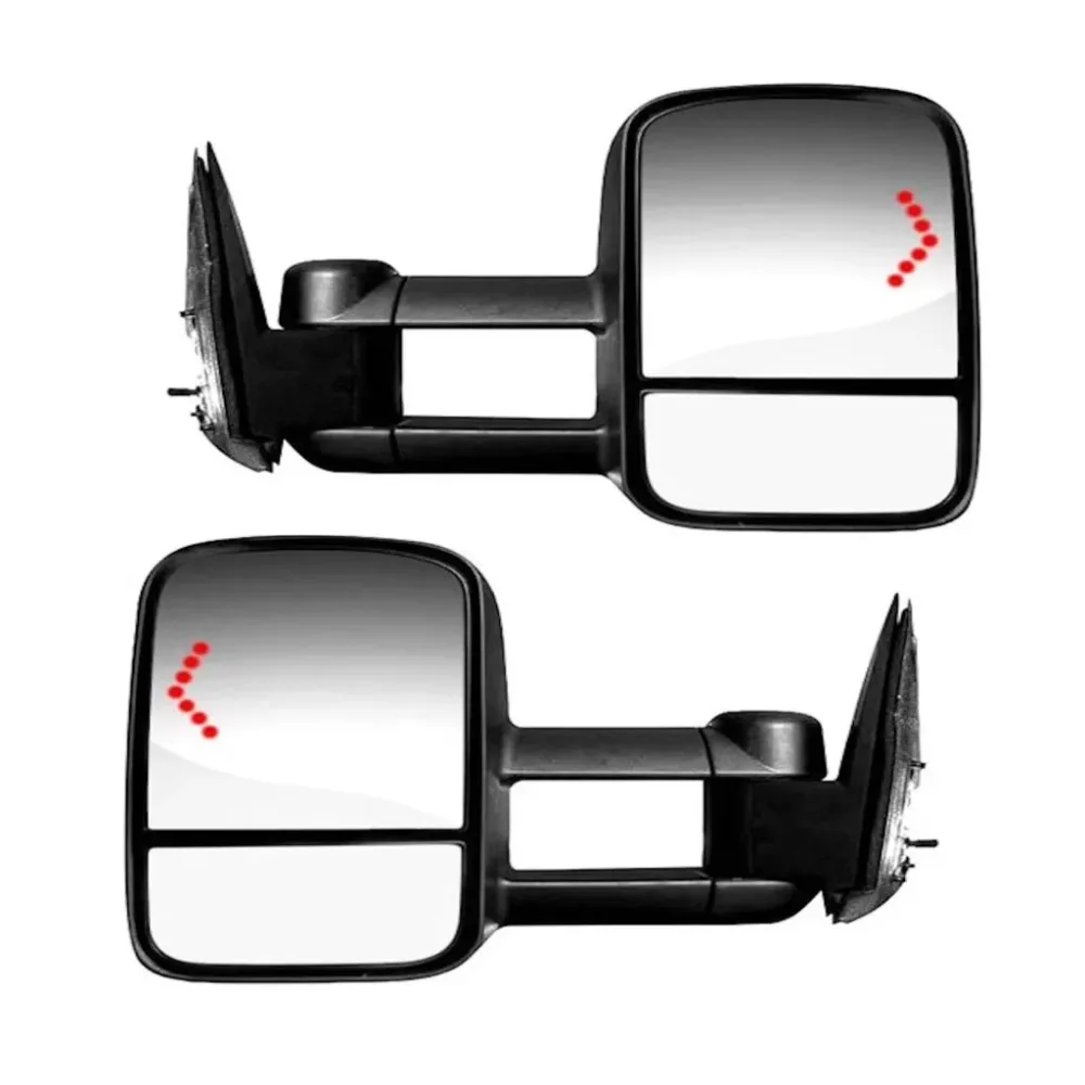 Door Mirror black folding led