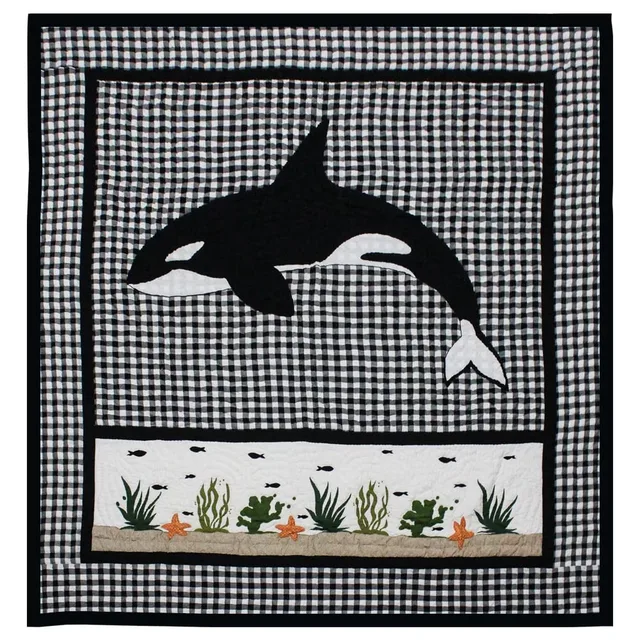 Bedding black white green