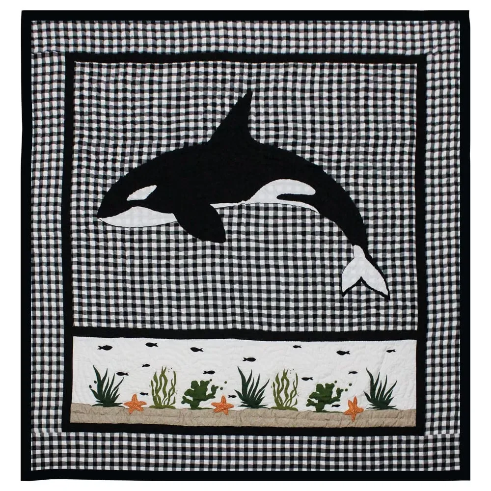 Bedding black white green