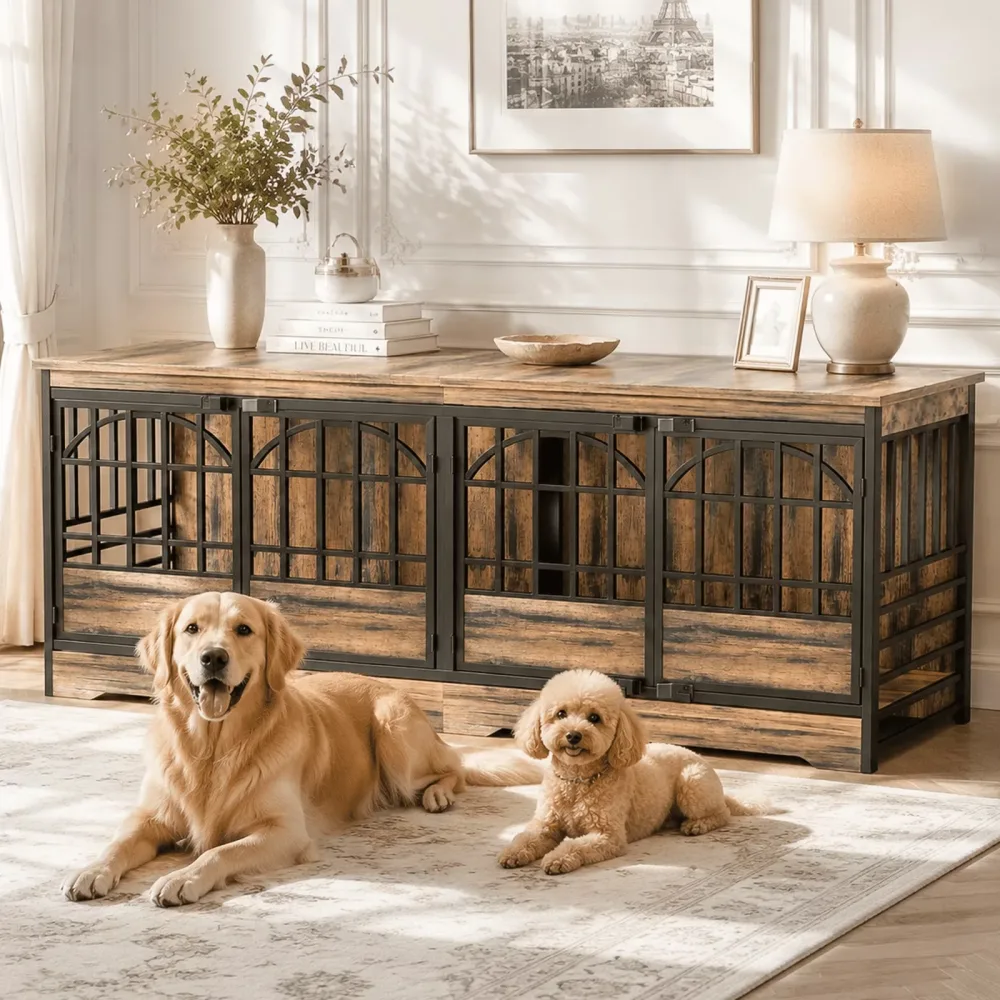 Dog Crate 86" brown heavy-duty