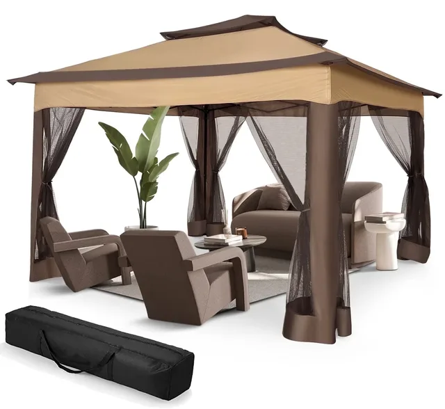 Canopy Gazebo brown 38 pounds 10 people
