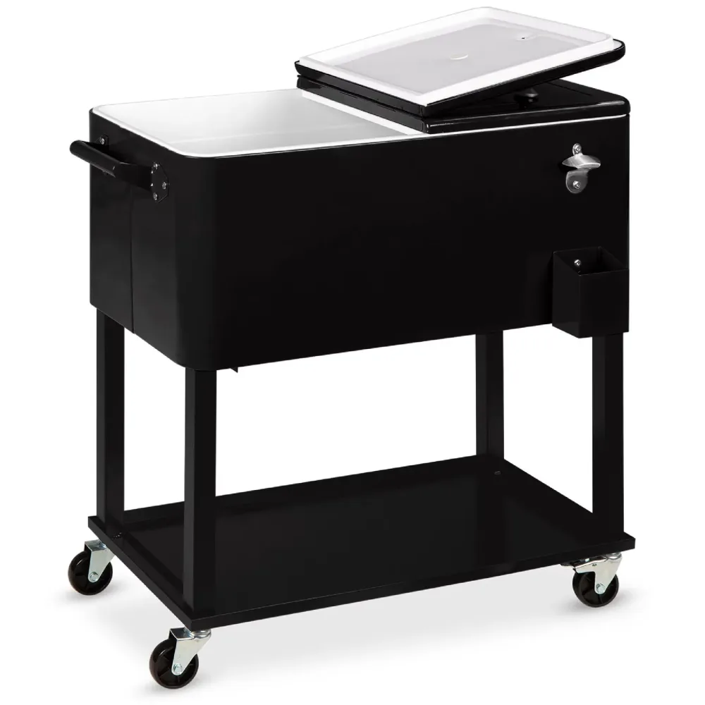 Rolling Cooler locking red black