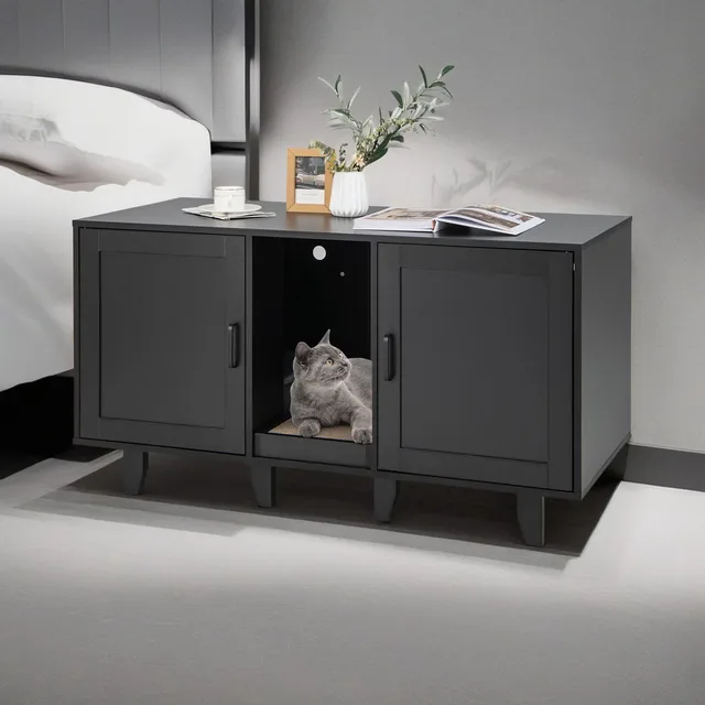 Cat Litter 47" gray black