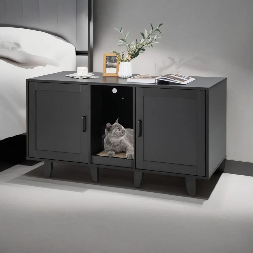 Cat Litter 47" gray black