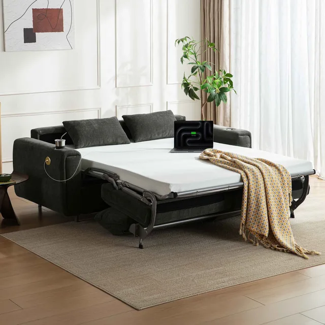 Sofa led green gray