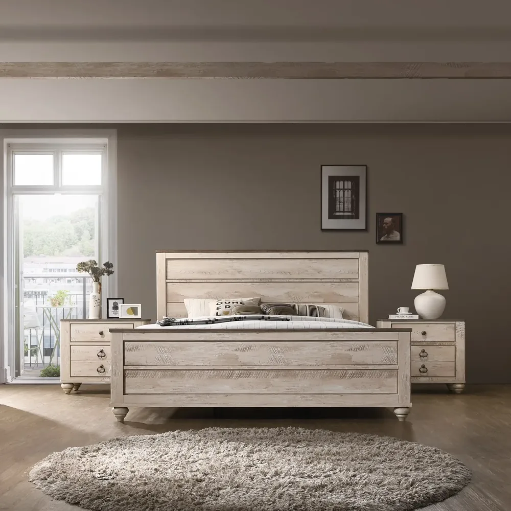 Roundhill Furniture white brown