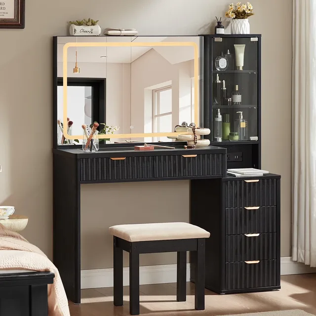 Vanity Desk 43.5" black 31.5"