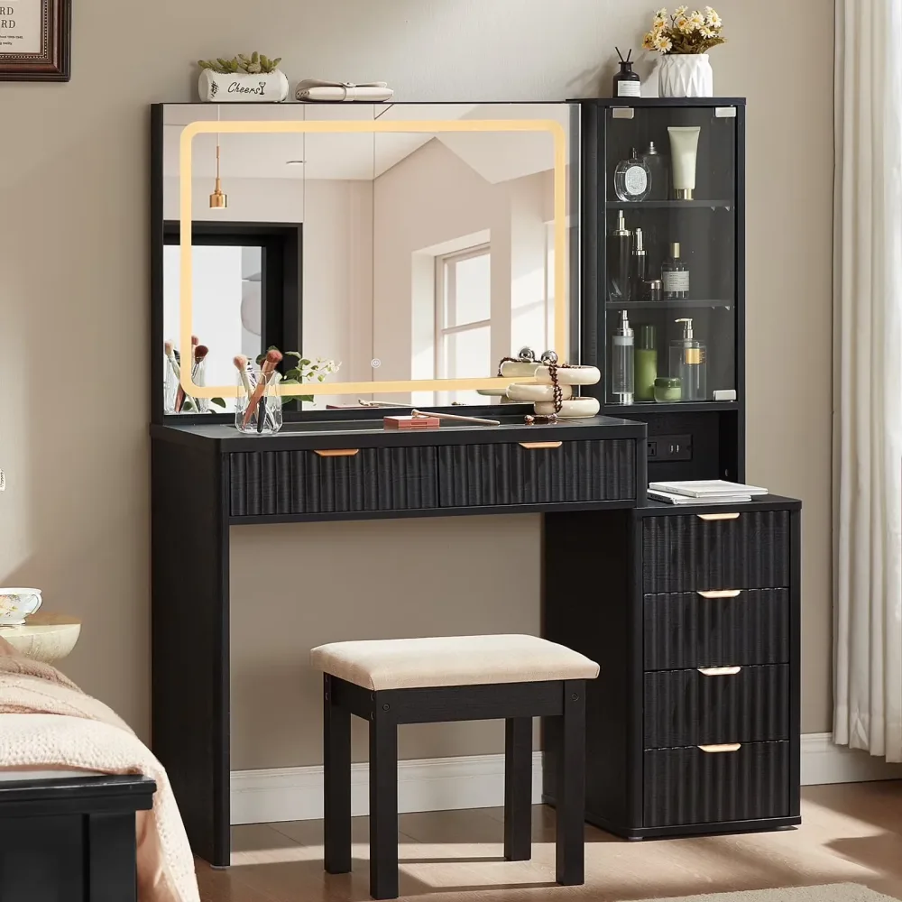 Vanity Desk 43.5" black 31.5"