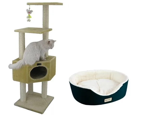 Bed beige green 3"