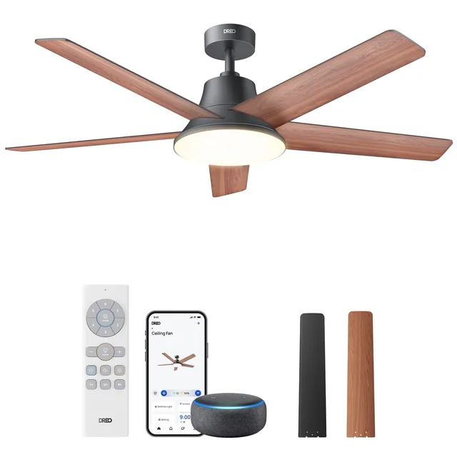 Ceiling Fan 52 inch led black