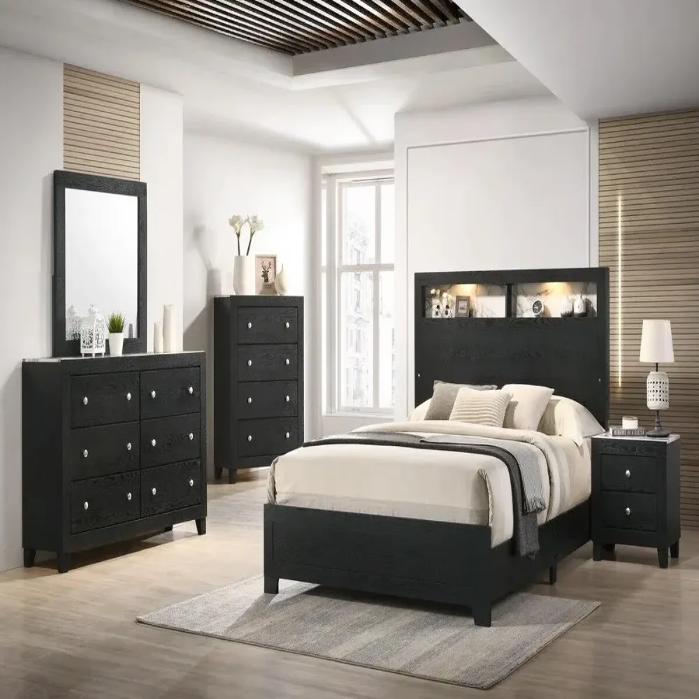 Bedroom Furniture led black 63.7"