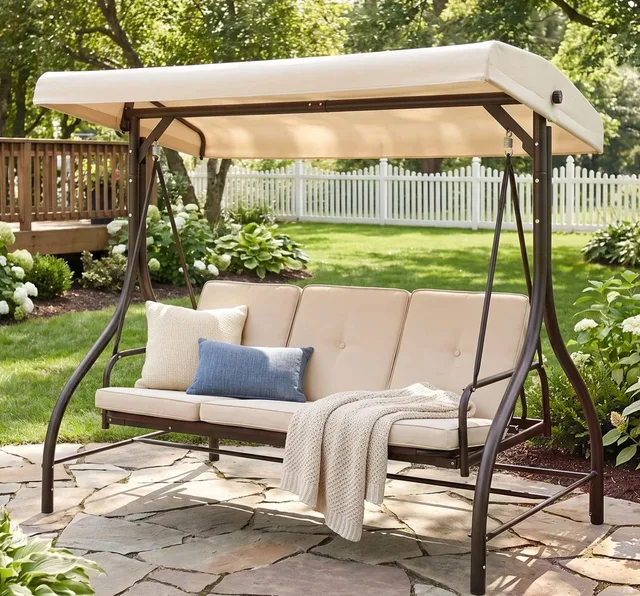Patio 3 person adjustable beige