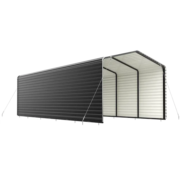 Steel Carport 26 ft black 2 in