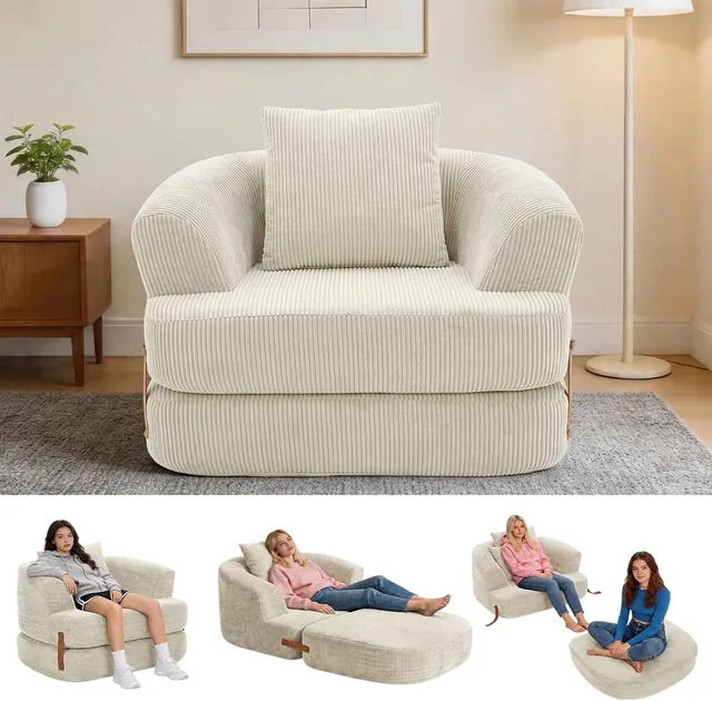Sofa Bed folding green beige