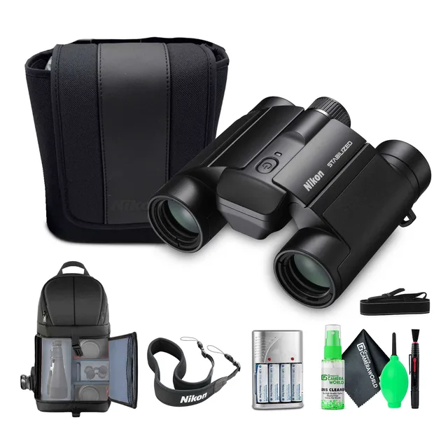 Stabilized Binoculars rechargeable silver