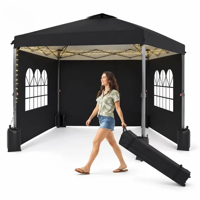 Tent blue black silver