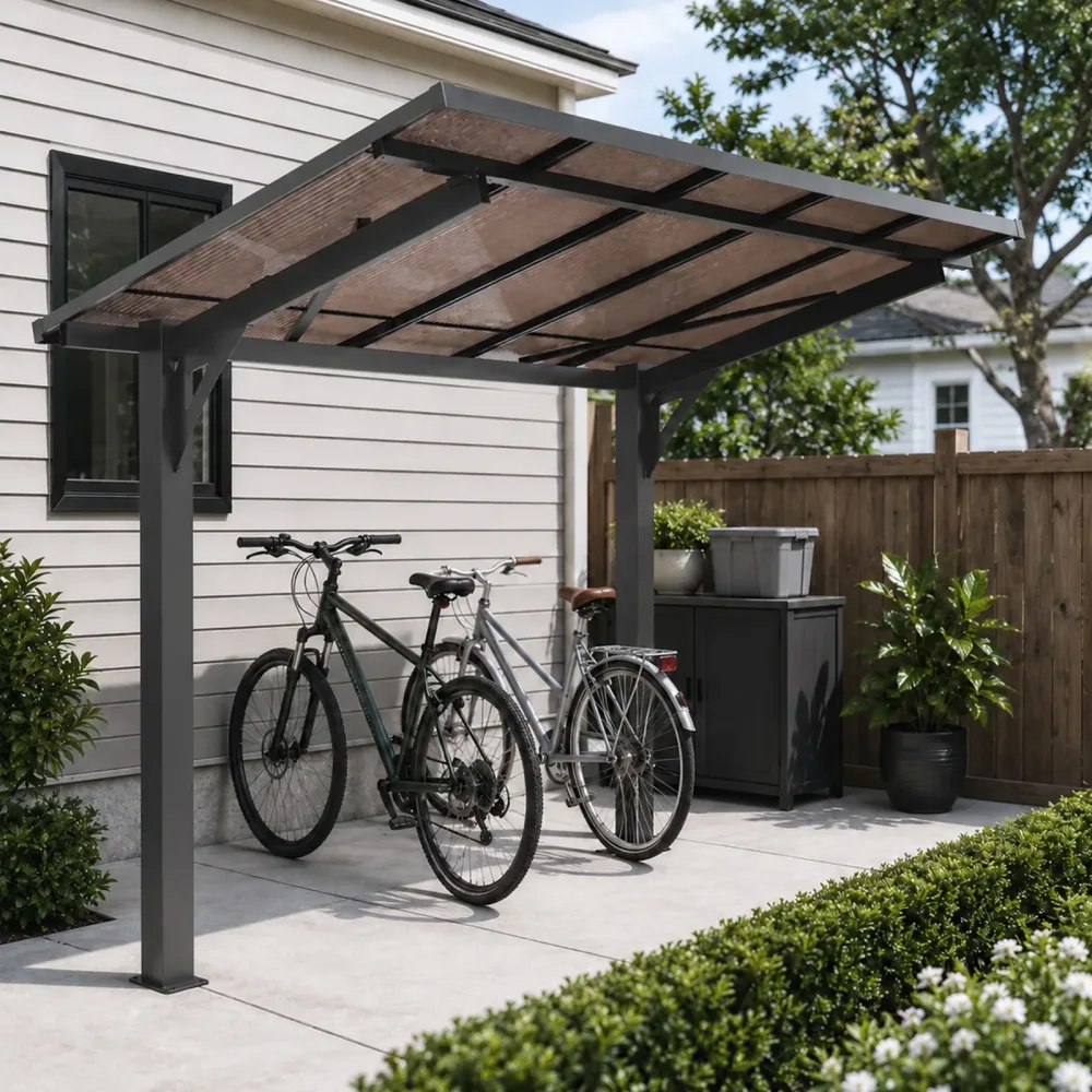 Steel Carport 8' 5' black