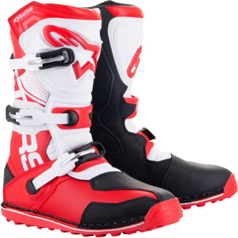 Motorcycle Boots red locking black