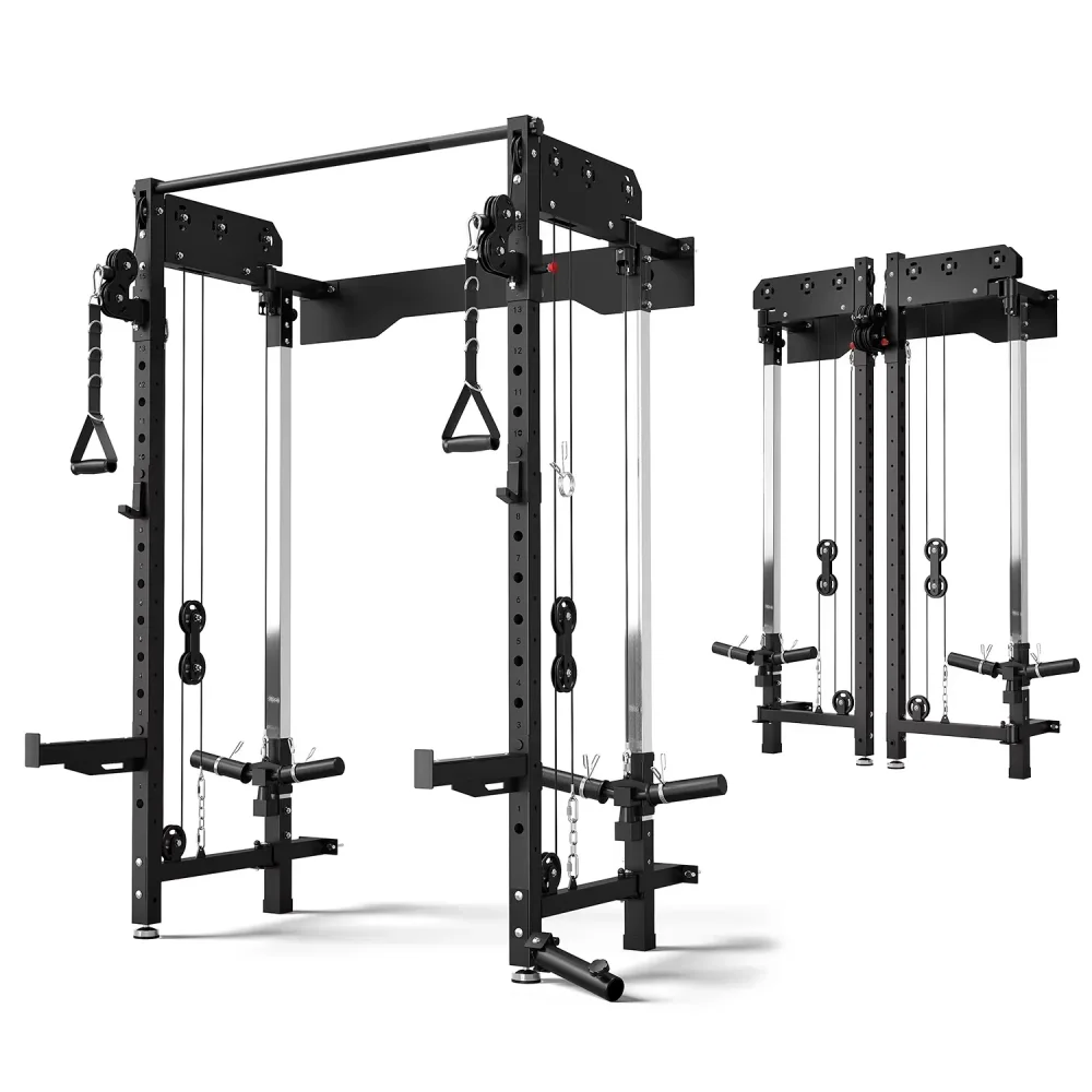 Squat Rack folding adjustable black