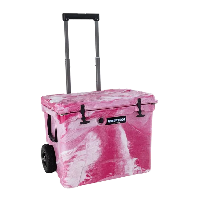 Wheeled Cooler 60 quart telescoping white