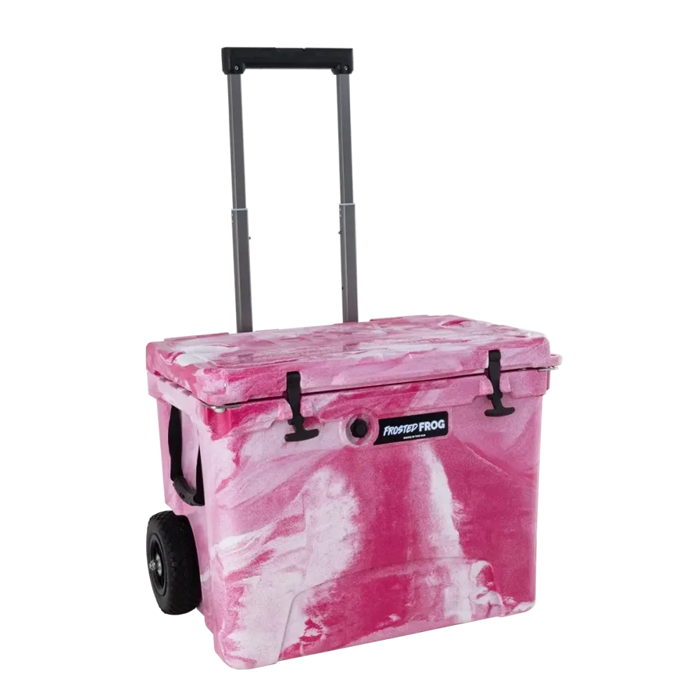 Wheeled Cooler 60 quart telescoping white