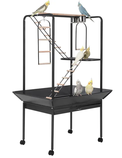 Bird Cage black portable yellow