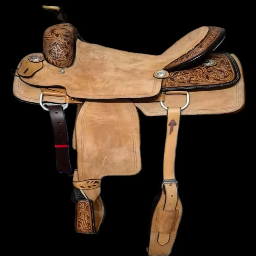 Leather Saddle 17" heavy-duty adjustable