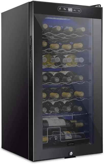 Wine Cooler black adjustable led