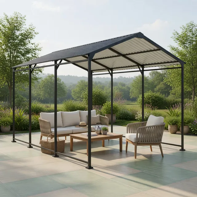 Steel Carport 10 ft 15 ft heavy-duty