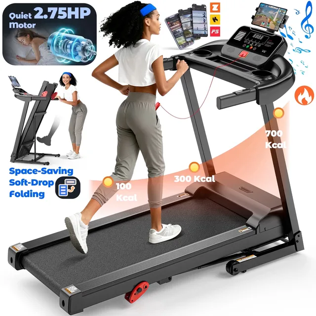 Folding Treadmill 300lbs 2.75hp
