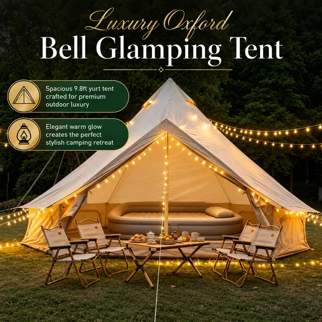 Bell Tent 9.8ft 3-4 person beige