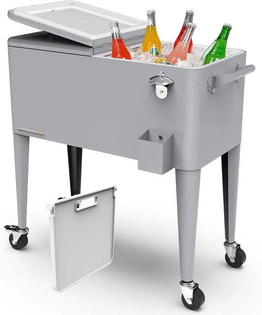 Rolling Cooler 33.5 ft heavy-duty gray