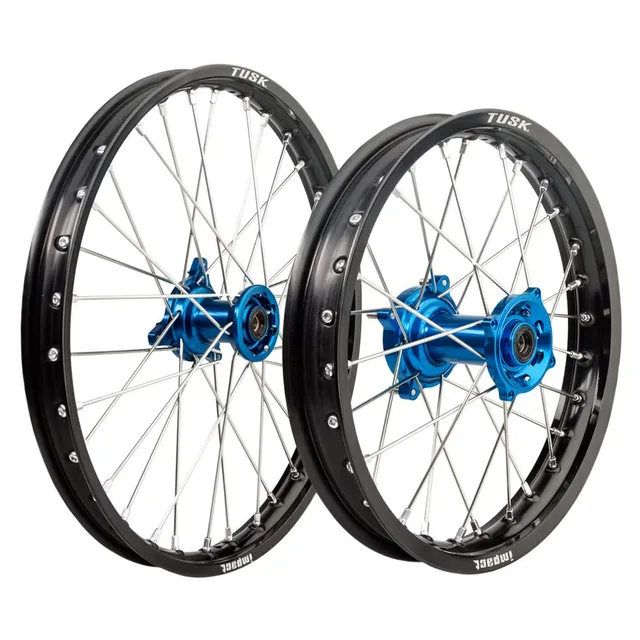 Wheel black silver blue