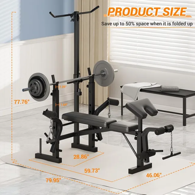 Strength Training foldable adjustable black
