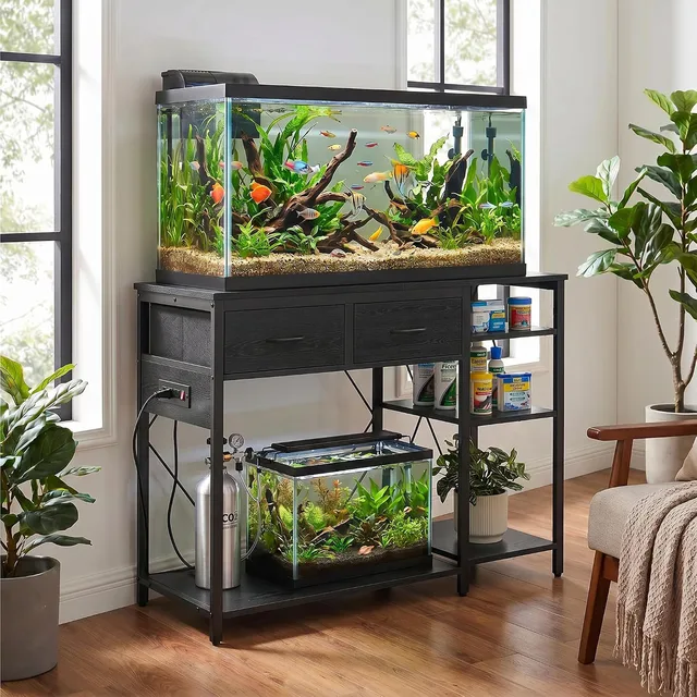 Fish Tank 55-75 gallon brown black