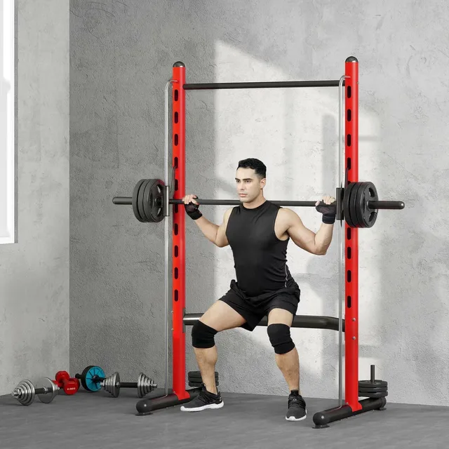 Barbell Rack red adjustable