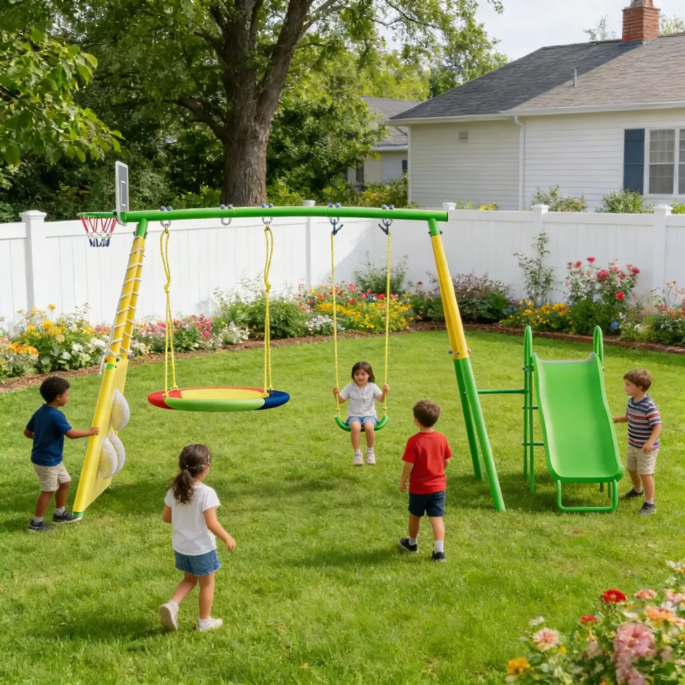 Backyard Swing 440lbs heavy-duty green
