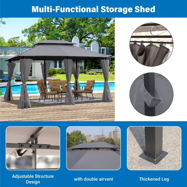 Gazebo Canopy grey 157.48 in 118.00 in
