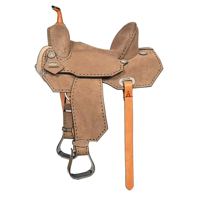 Leather Saddle 16 in 15" gray