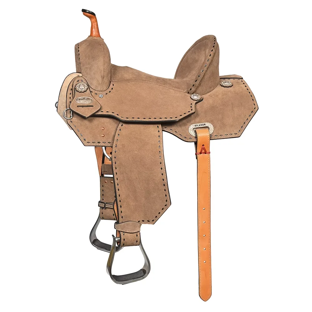 Leather Saddle 16 in 15" gray