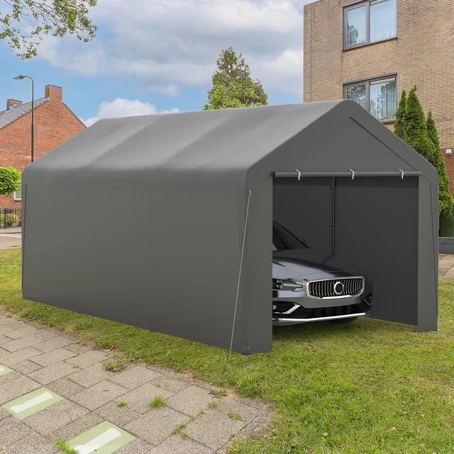 Carport portable grey 20 ft