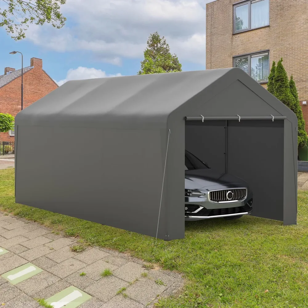 Carport portable grey 20 ft